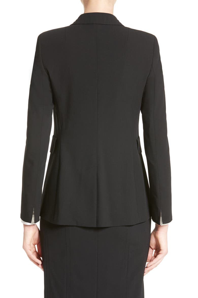 Long One-Button Jacket, Alternate, color, BLACK