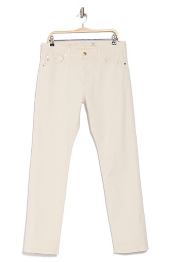 Ag Everett Slim Straight Leg Jeans In Off White