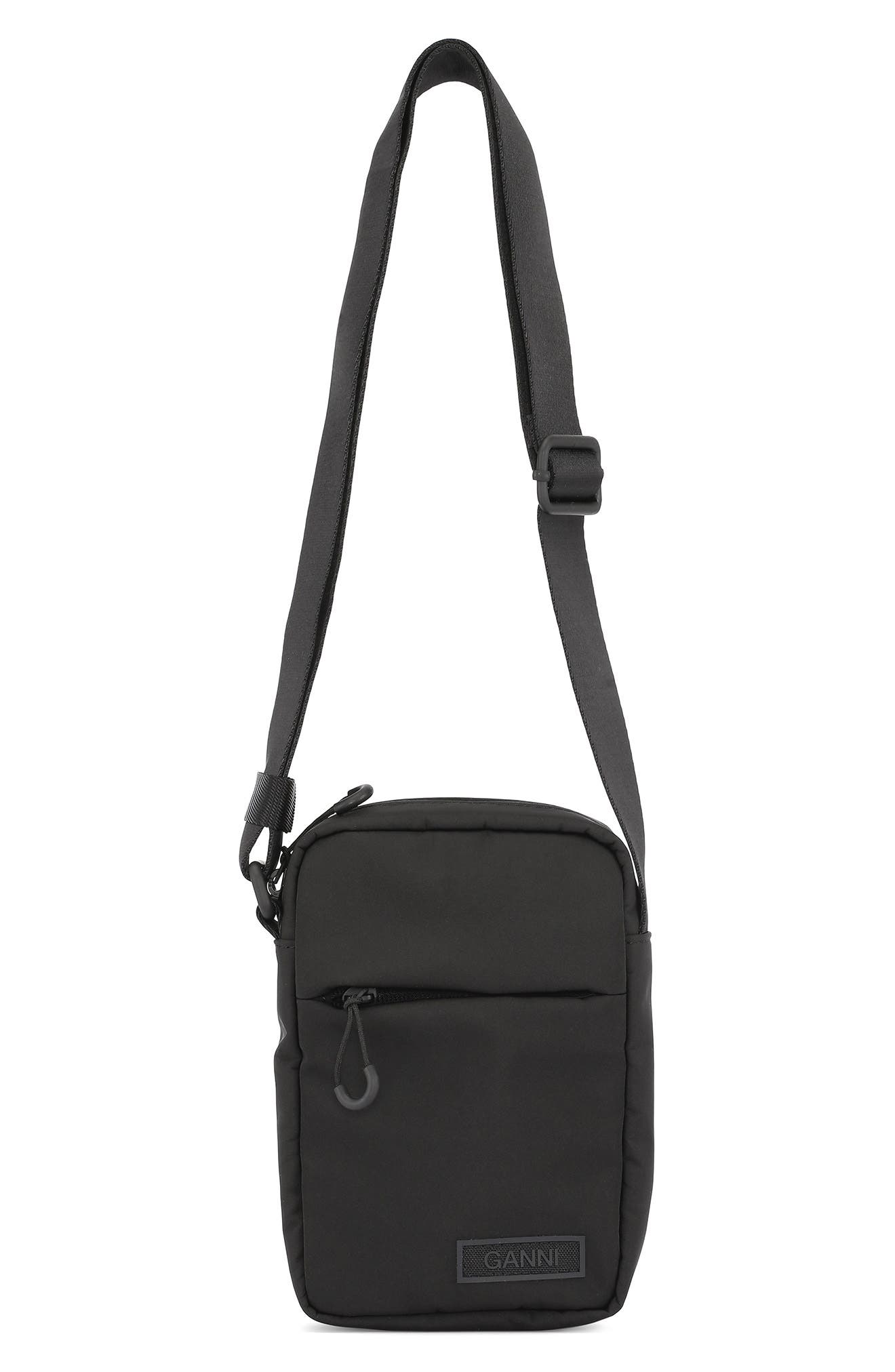 Ganni Recycled Polyester Festival Tech Mini Crossbody Bag, Main, color, 