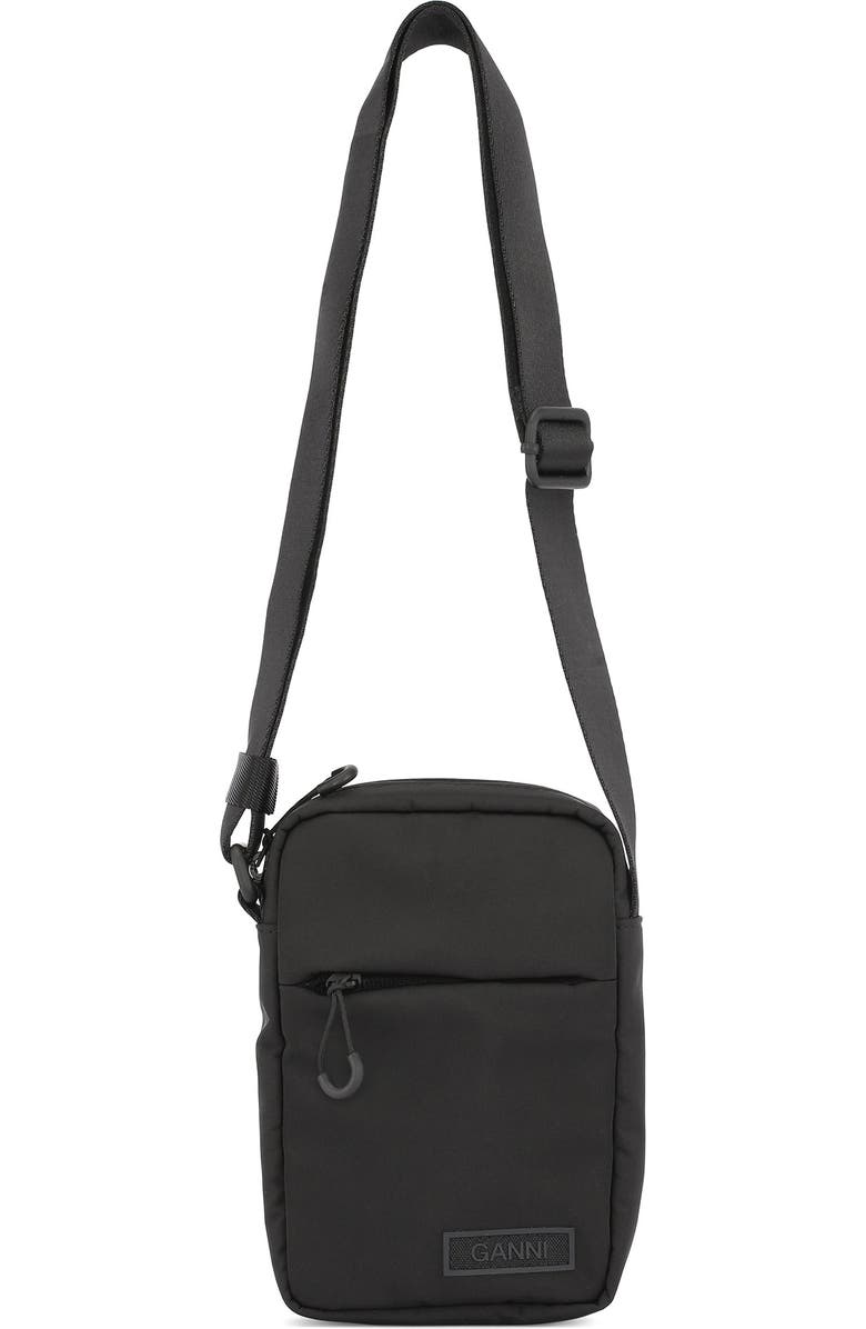 Ganni Recycled Polyester Festival Tech Mini Crossbody Bag, Main, color,