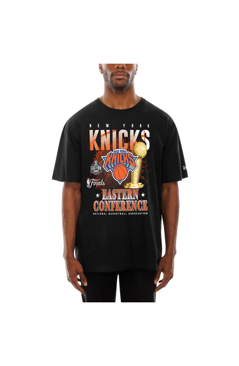 New Era Men's New Era  Black New York Knicks 2025 Eastern Conference Finals T-Shirt, Main, color, 