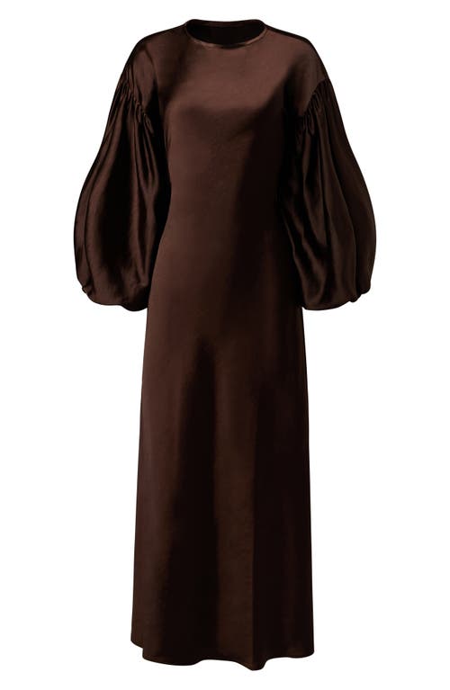 Weworewhat Balloon Sleeve Satin Maxi Dress