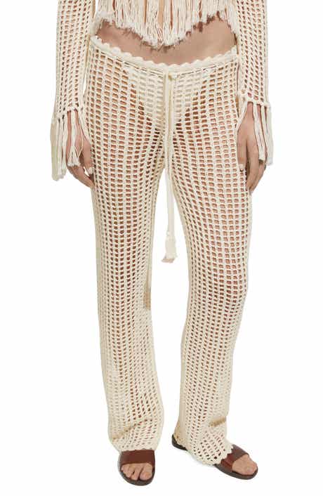 MANGO Openwork Tie Waist Pants