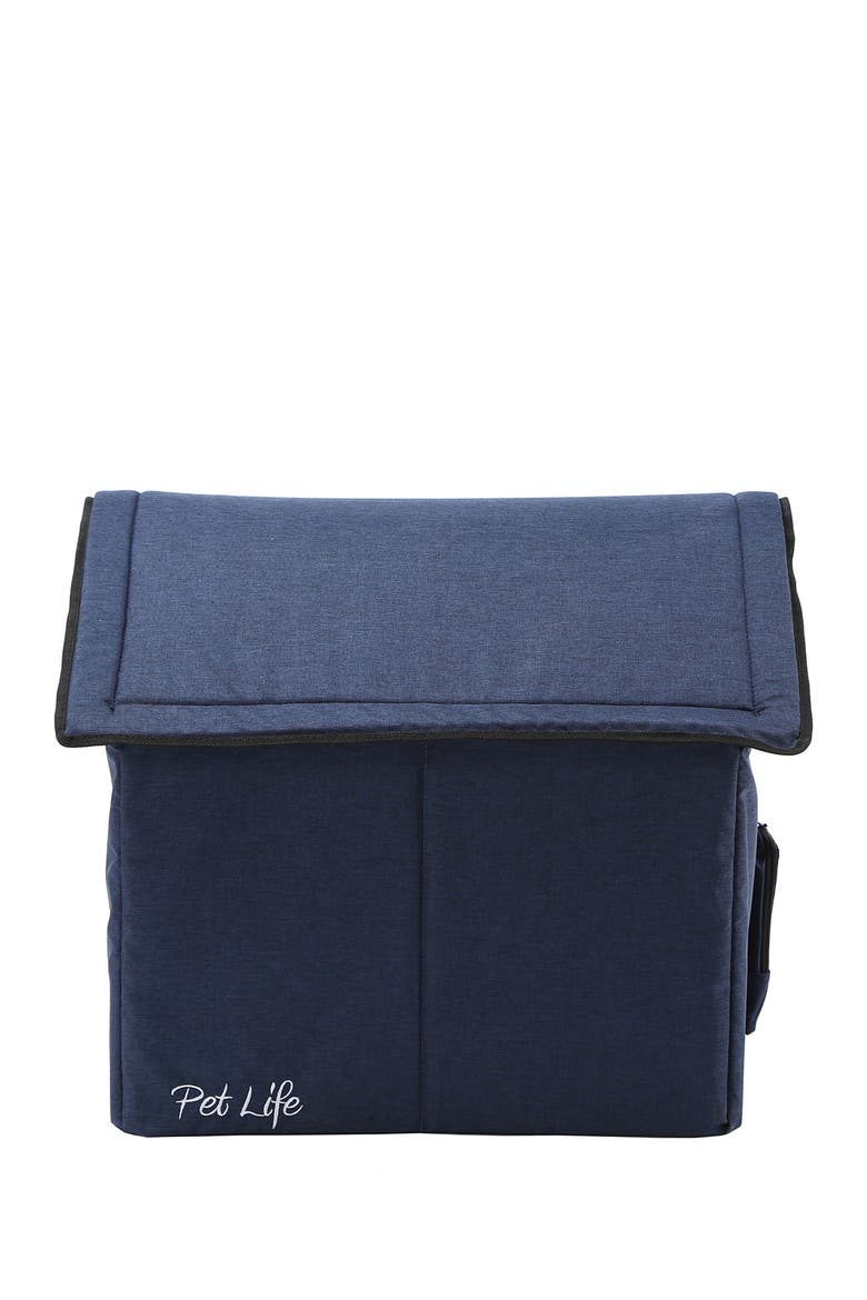 "Hush Puppy" Electronic Heating and Cooling Smart Collapsible Pet House - Large, Alternate, color, NAVY