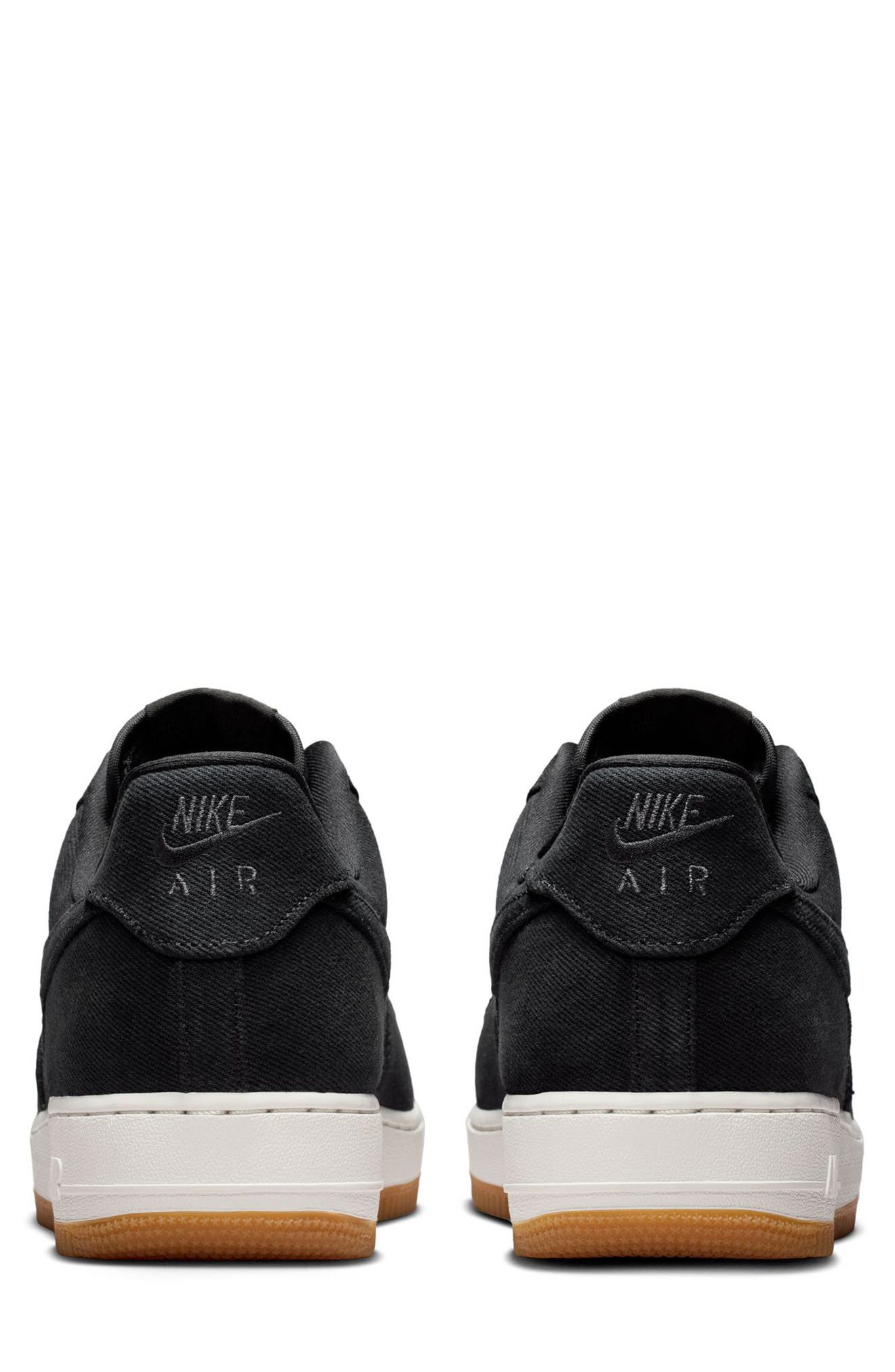 Nike Air Force 1 '07 LV8 Denim Basketball Sneaker, Alternate, color, Black/Black