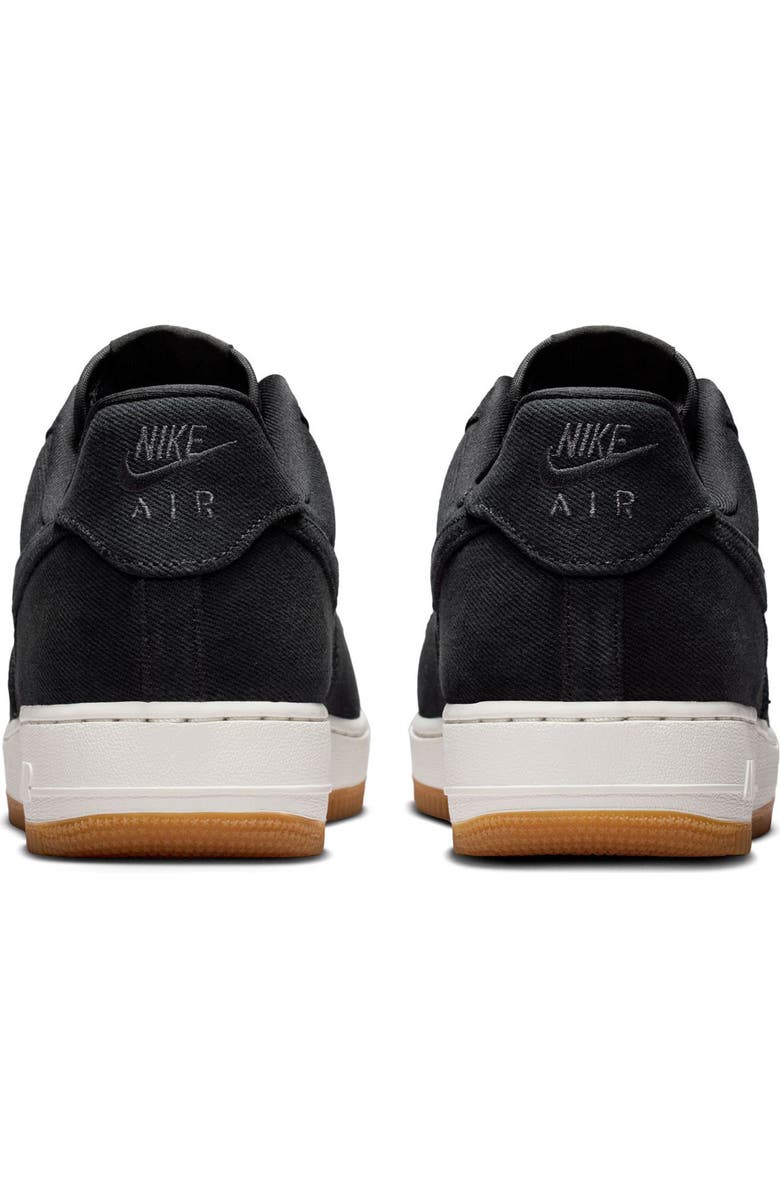 Nike Air Force 1 '07 LV8 Denim Basketball Sneaker, Alternate, color, Black/Black