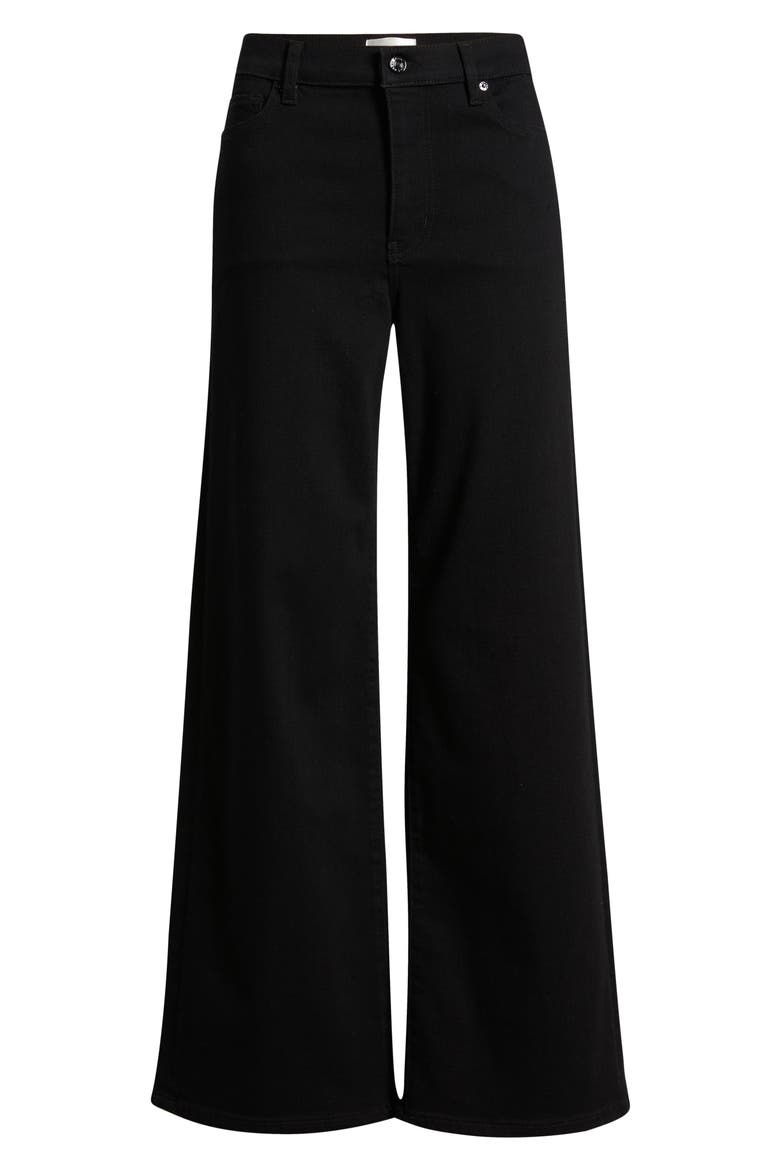 Le Slim Palazzo High Waist Wide Leg Jeans, Alternate, color, BLACK