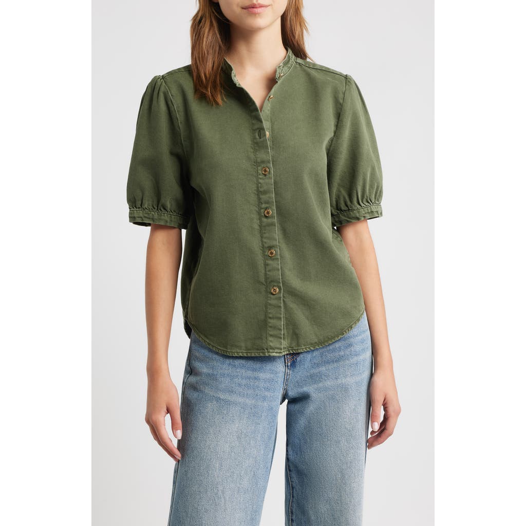 Rag & Bone Jordan Ultra Featherweight Short Sleeve Button-up Shirt In Green