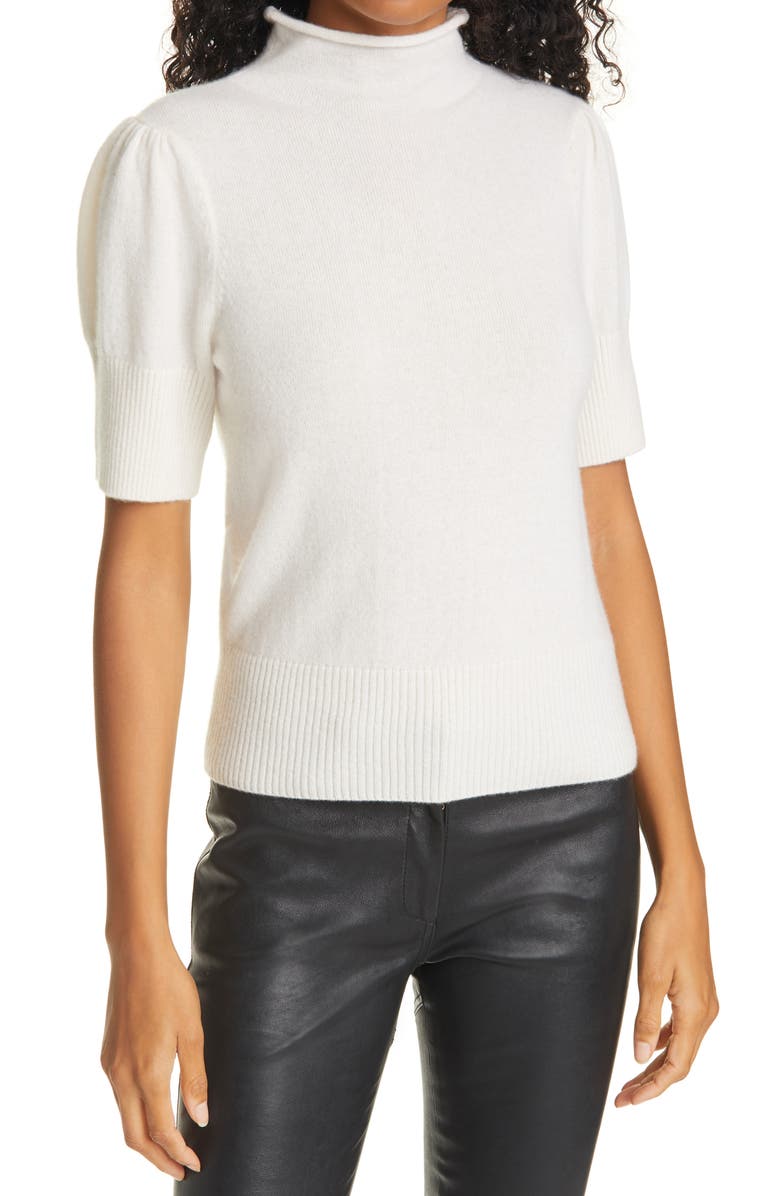 Cinq à Sept Annabelle Short Sleeve Cashmere Sweater, Main, color, 