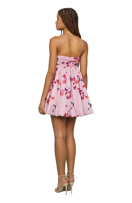 Amur Kimberly Linen Blend Bubble Mini Dress In Pink