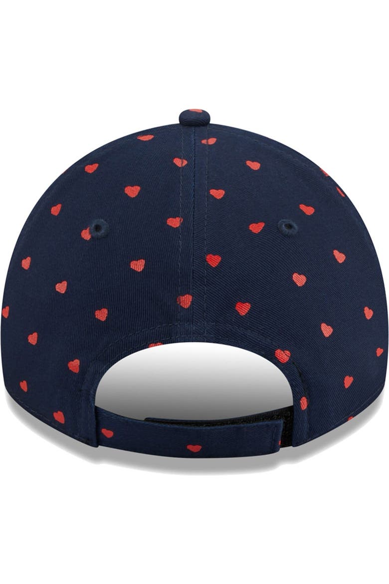 Girls Youth New Era  Navy New England Patriots Hearts 9TWENTY Adjustable Hat, Alternate, color, Navy