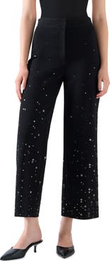 Akris punto Chieko Embellished Crop Wide Leg Pants