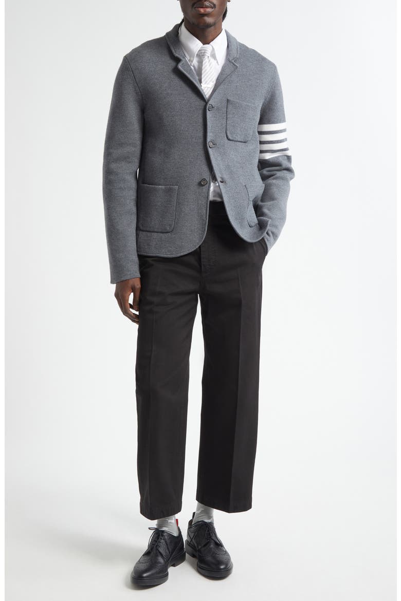 Cotton Twill Crop Chinos, Alternate, color, BLACK