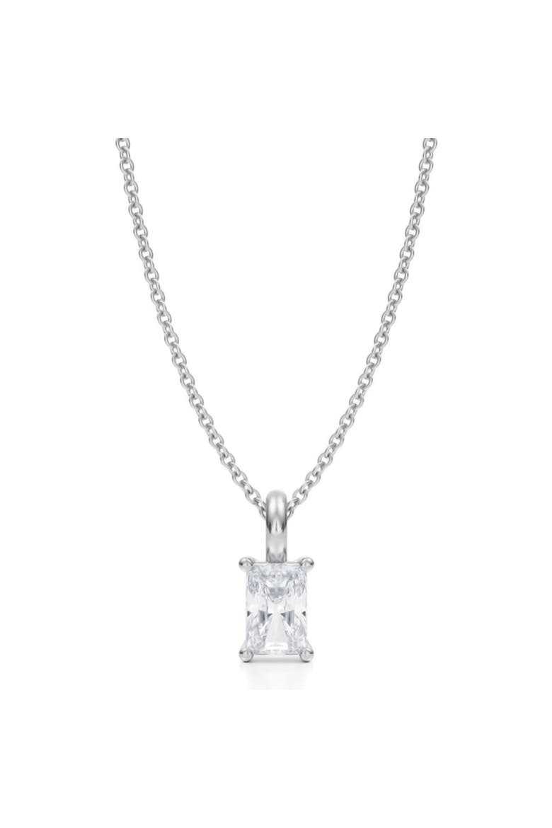Radiant Solitaire Lab Diamond Pendant Necklace 14K 0.50ct, Main, color, White Gold