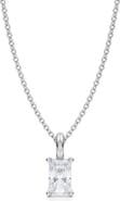 ALLUREZ Radiant Solitaire Lab Diamond Pendant Necklace 14K 0.50ct