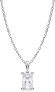ALLUREZ Radiant Solitaire Lab Diamond Pendant Necklace 14K 0.50ct