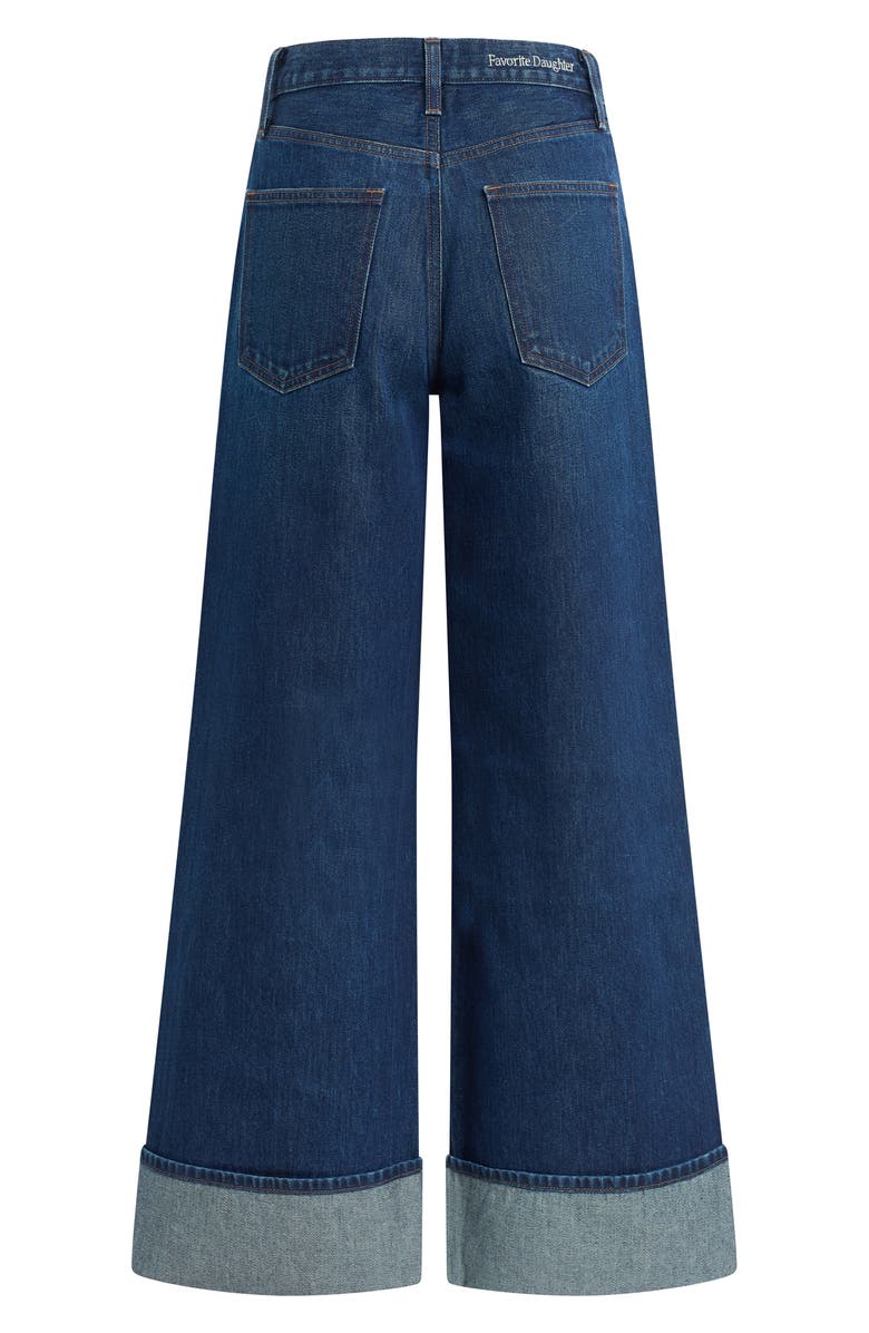 Favorite Daughter The Masha Shortie Cuffed High Waist Wide Leg Jeans, Alternate, color, Belmont