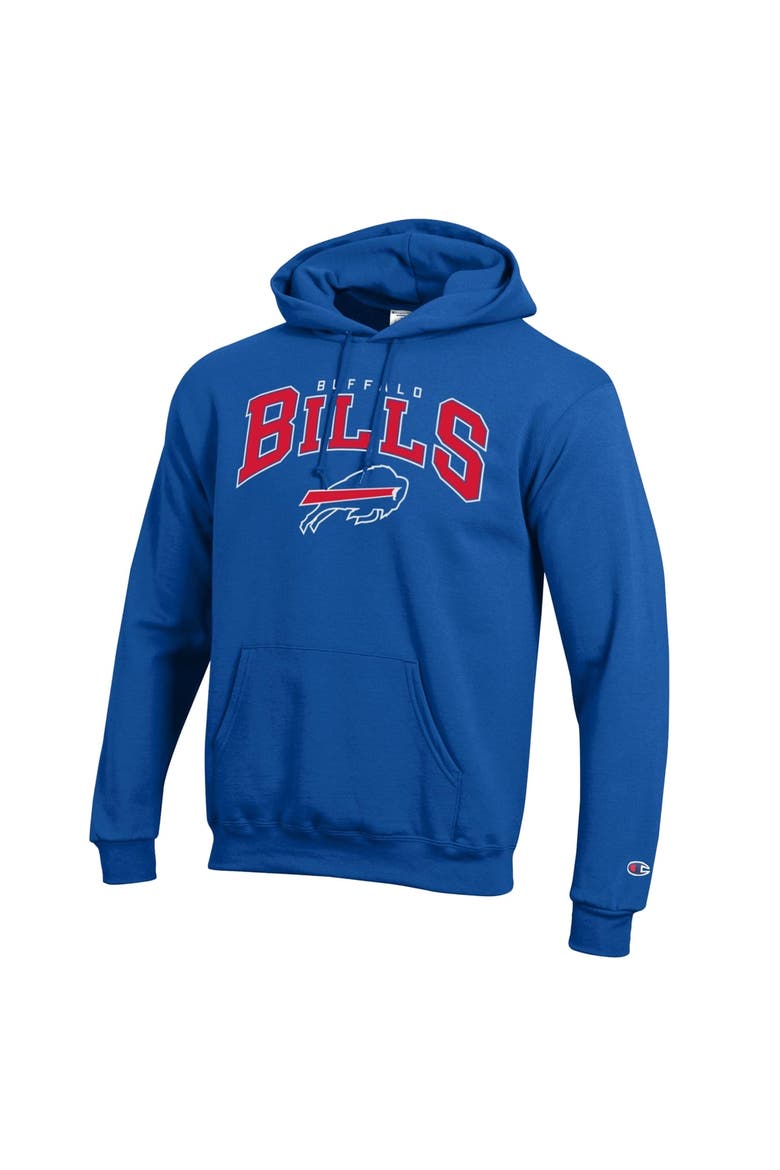 Men's Champion Royal Buffalo Bills Powerblend Arch over Logo Hoodie, Alternate, color, Royal