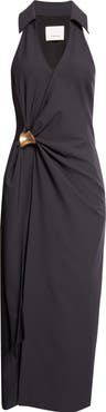 Cinq à Sept Enez Bangle Halter Neck Midi Dress