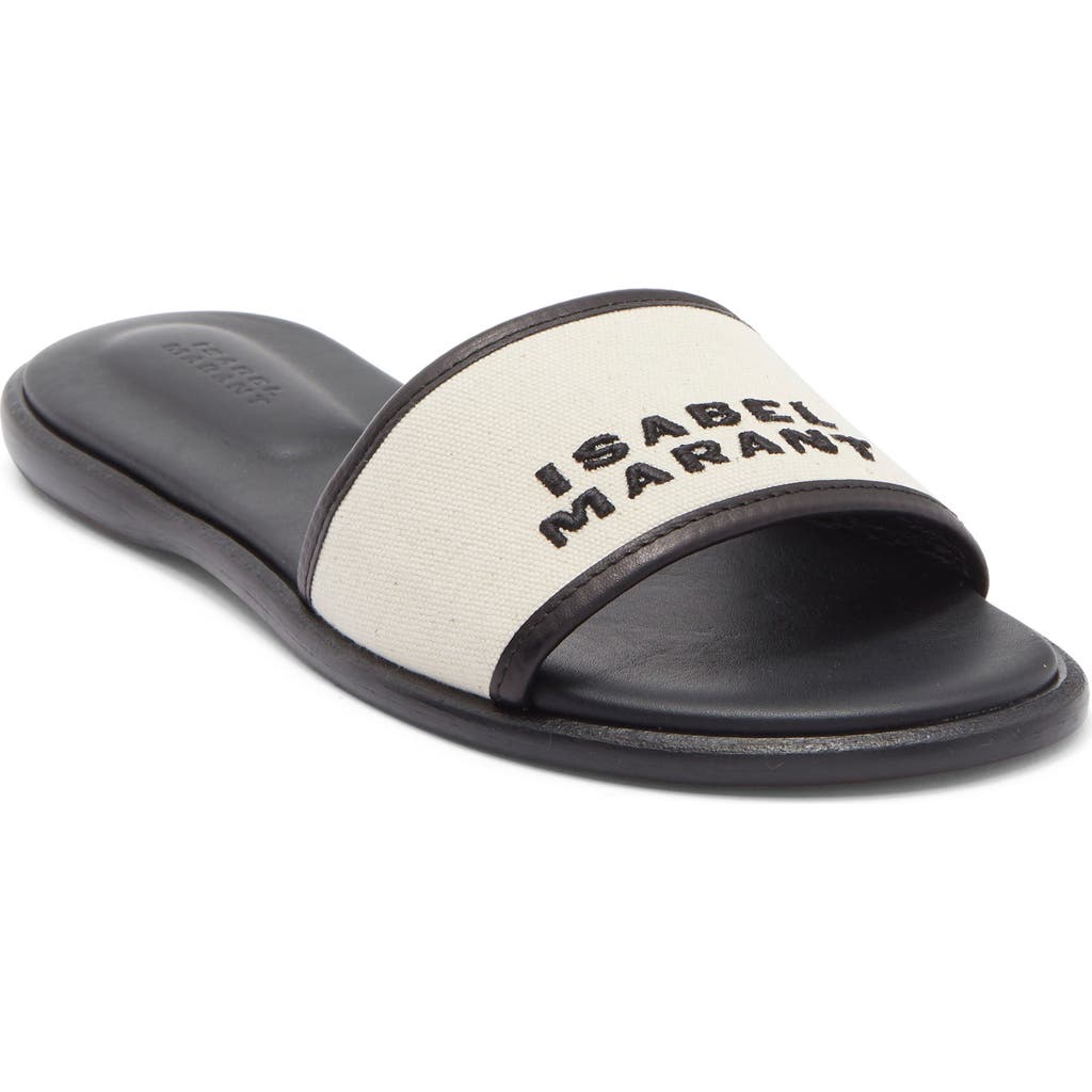 Isabel Marant Vikee Logo Slide Sandal In Multi
