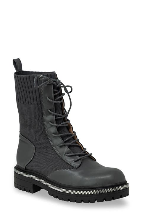 Zipper Trim Knit Boot (Women)