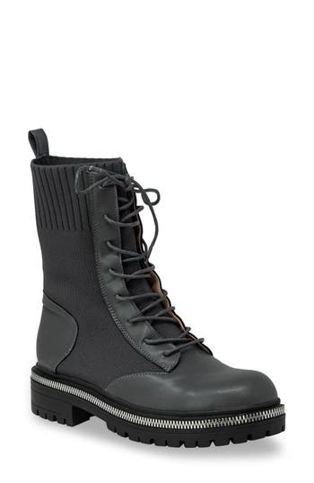 Chase & Chloe Chase And Chloe Zipper Trim Knit Boot