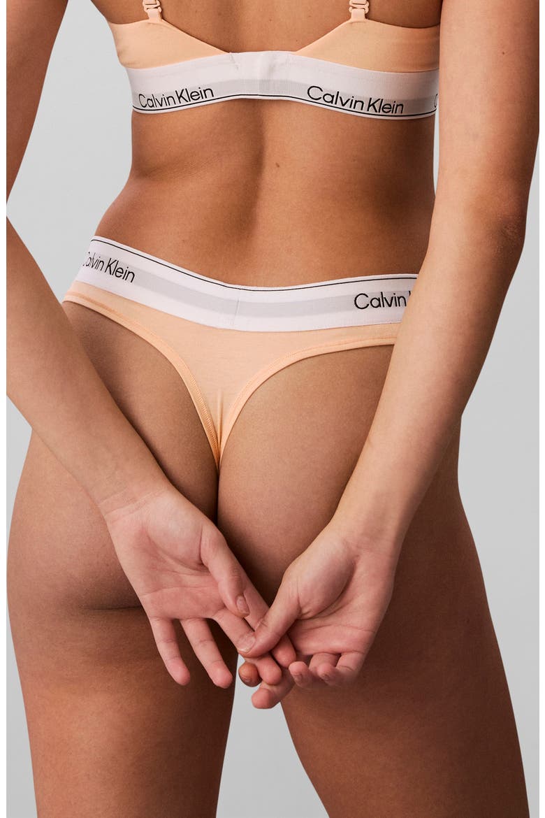 Icon Cotton Blend Thong, Alternate, color, PEACH BLISS