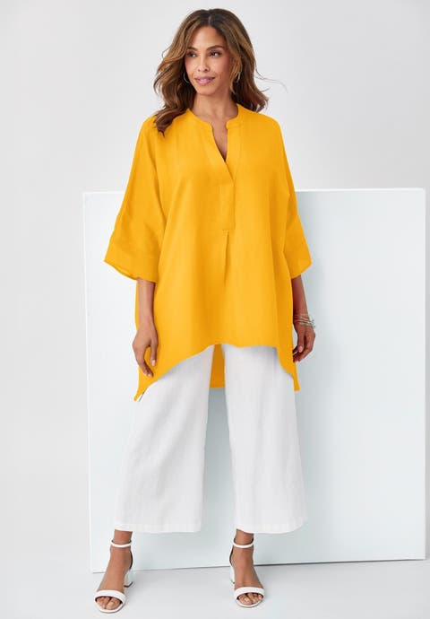 Hi-Low Linen Tunic (Plus)