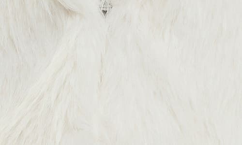 Nina Leonard Cropped Collared Faux Fur Vest In White