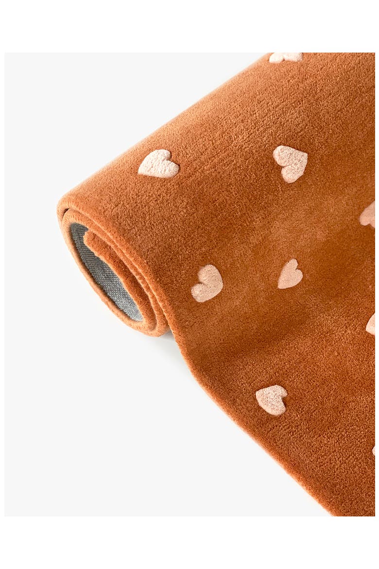Kids' Hearts Wool Rug, Alternate, color, BROWN/ PINK