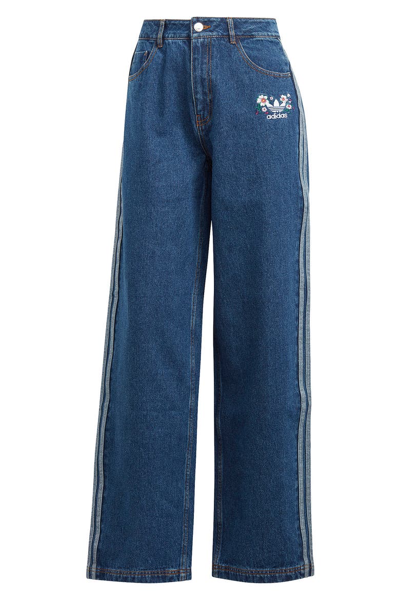 パンツ  / TREFOIL LOGO LOOSE FIT DENIM x Naomi Otsu 3-Stripes Jeans (Women) | Nordstrom