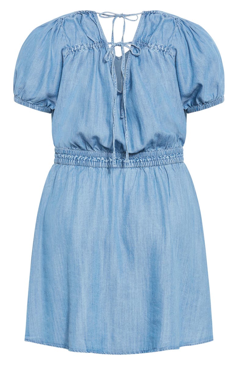 City Chic Emma Short Sleeve Minidress, Alternate, color, Light Wash