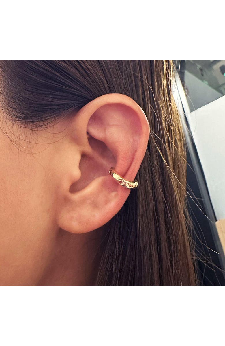 Outofoffice Gold Textured Modern Ear Cuff, Alternate, color,