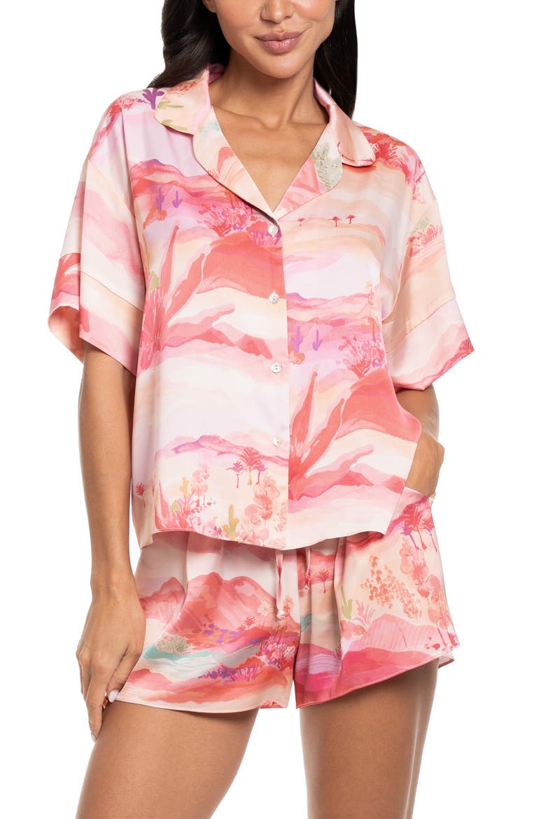 Satin Short Pajamas, Main, color, PINK