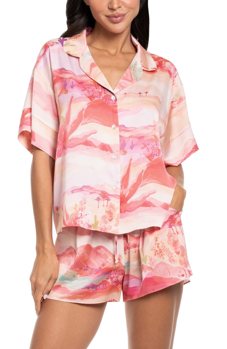 Midnight Bakery Satin Short Pajamas, Main, color, Pink