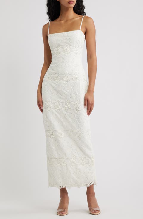 Serenella Broderie Anglaise Column Gown