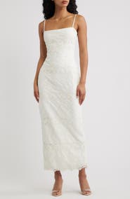 HOUSE OF CB Serenella Broderie Anglaise Column Gown