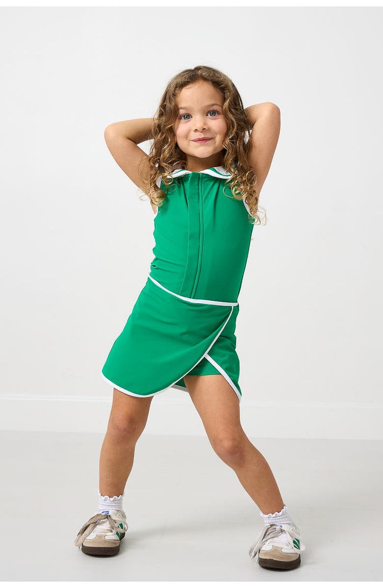 Courtside Kids Tennis Dress, Alternate, color, Kelly Green