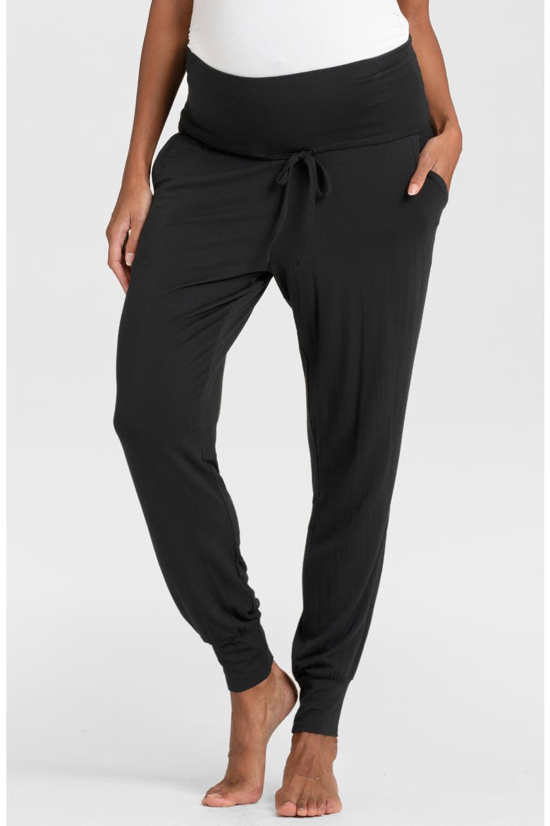 Maternity Joggers, Main, color, GREY/ BLACK