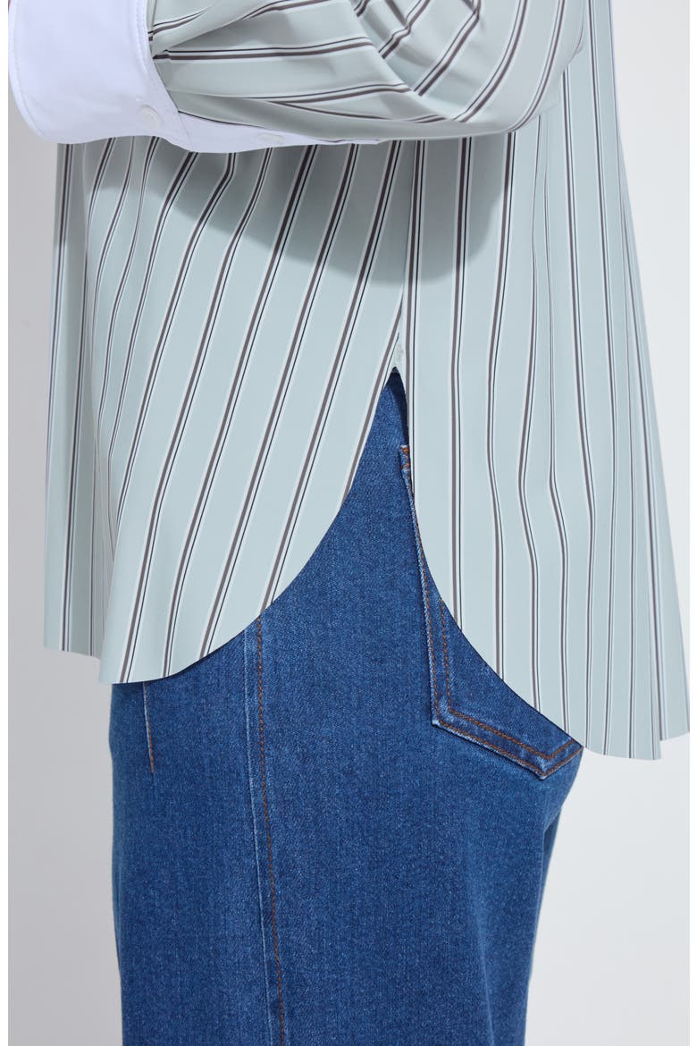 Stripe Button-Up Shirt, Alternate, color, MOON STRP