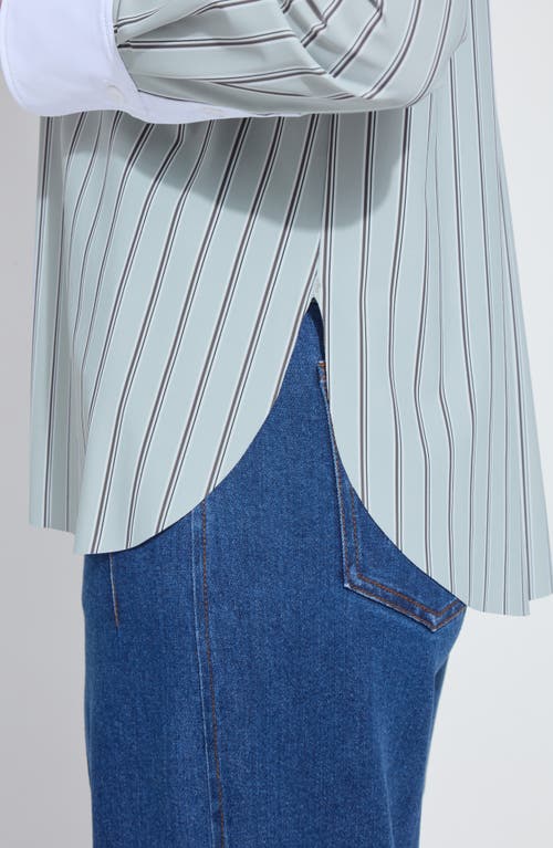 Lyssé Lysse Stripe Button-up Shirt In Blue