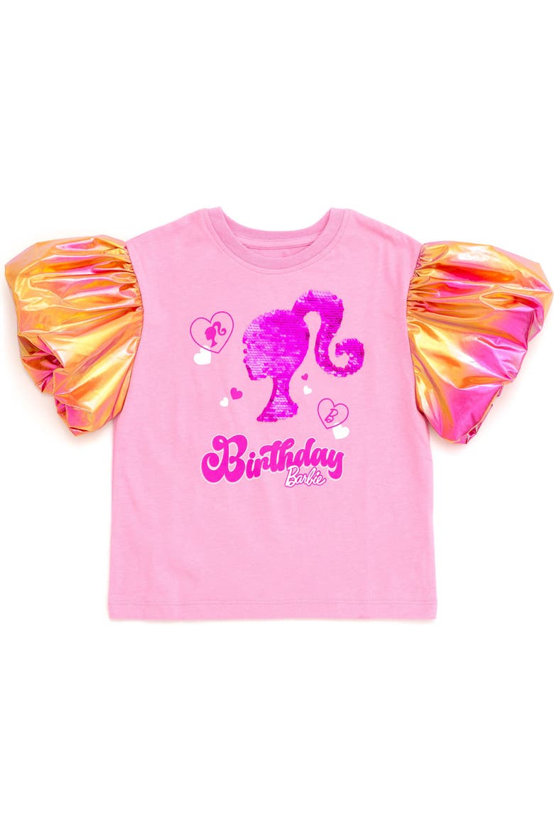 Short Sleeve T-Shirt, Main, color, Pink Sequin Heart