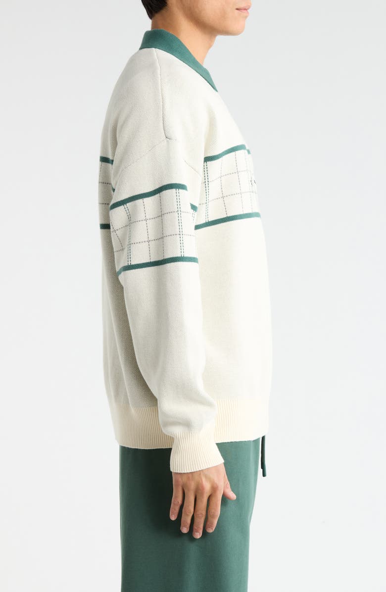 Malbon Golf Bennett Plaid Quarter Zip Sweater, Alternate, color, Heather Ivory