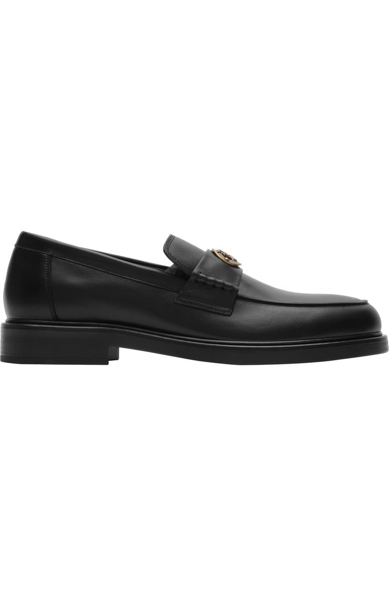 Burberry Leather Pembroke Loafers, Main, color, Black