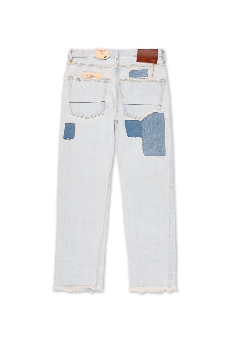 Patchwork Five Pocket Denim Pants, Alternate, color, Stone Wash