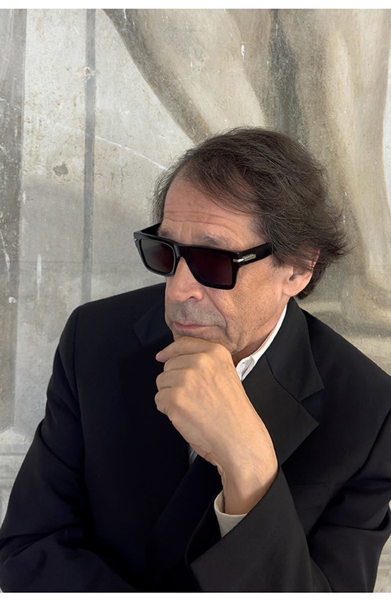 FERRAGAMO Prisma 53mm Modified Rectangular Sunglasses, Alternate, color, Black