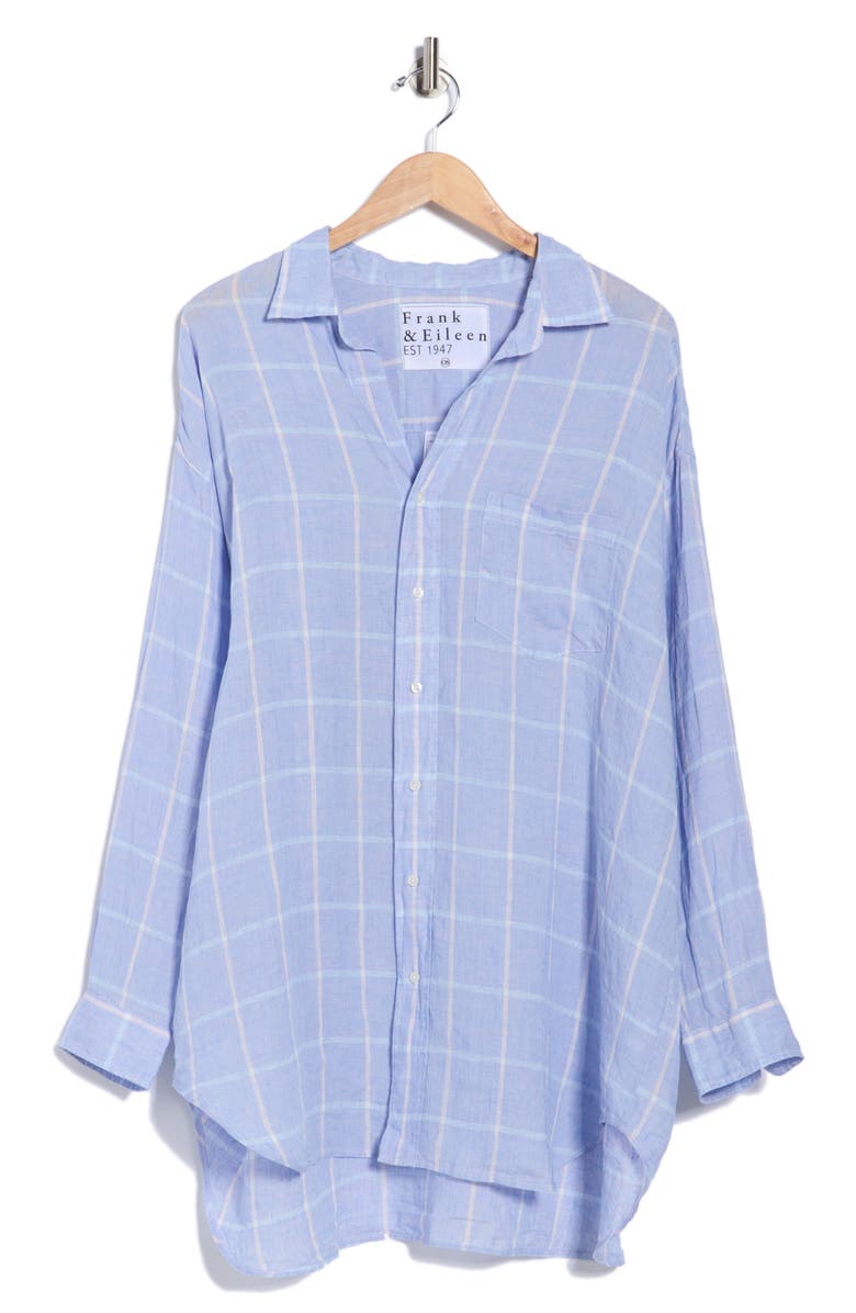 Frank & Eileen Linen Button-Up Shirt, Alternate, color, Heather Blue Pink Linen