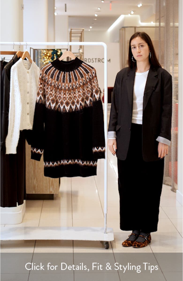 Liza Fair Isle Wool & Alpaca Blend Sweater Dress, sales video thumbnail