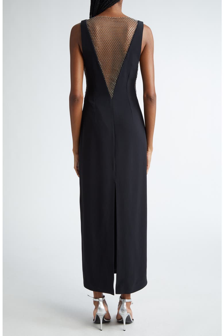 Crystal Mesh Sleeveless Gown, Alternate, color, BLACK