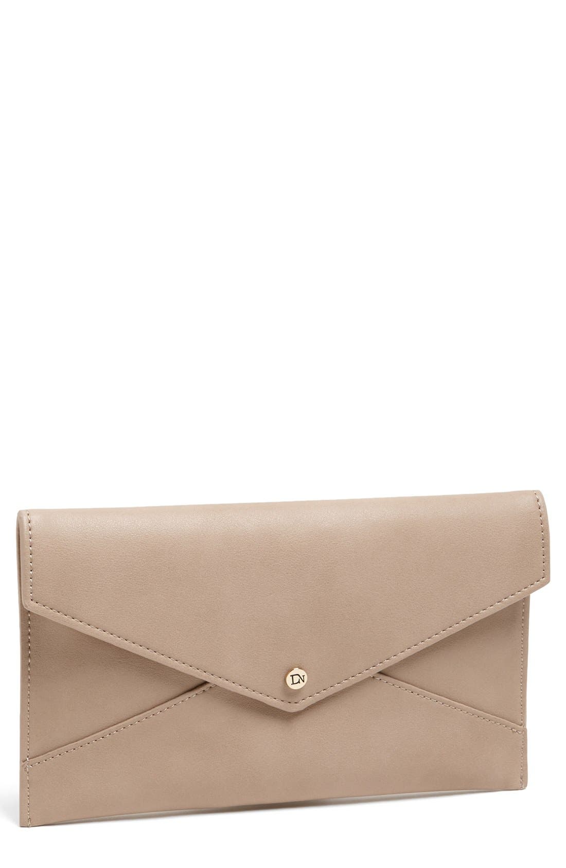 'Tina' Envelope Clutch, Main, color, NUDE